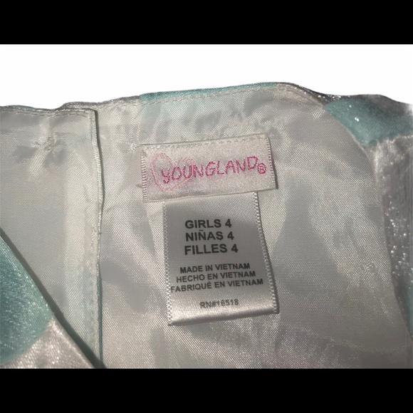 Youngland Sz 4 Toddler Dress Blue Dots Ruffles - Picture 5 of 5